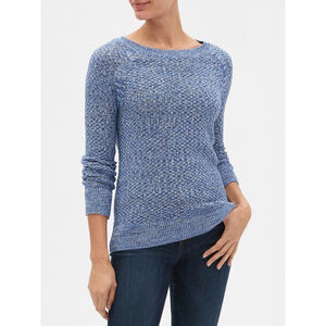 Gap Womens Pullover Sweater Medium Blue Long Sleeve Round Neck Cotton